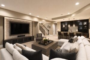 Finished basement in Vienna, VA by Valor Builder
