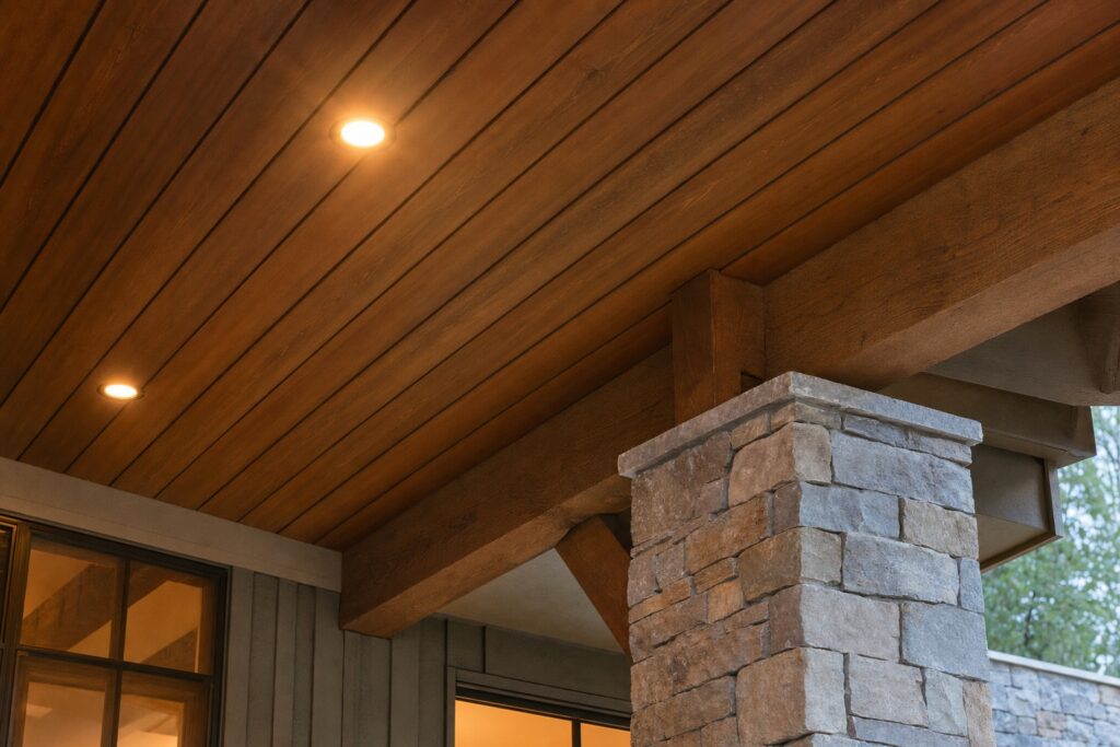 Covered porch craftsmanship detail in Fairfax, VA — Valor Builder
