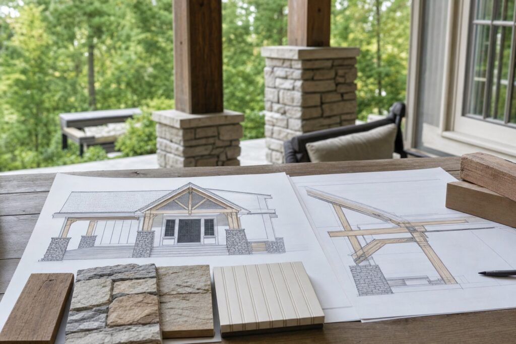 Covered porch design and planning in Oakton, VA — Valor Builder