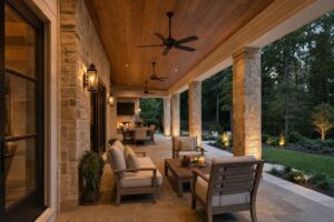 Covered porch in Leesburg, VA by Valor Builder