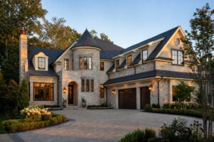 Luxury custom home exterior built for a Northern Virginia residential property.