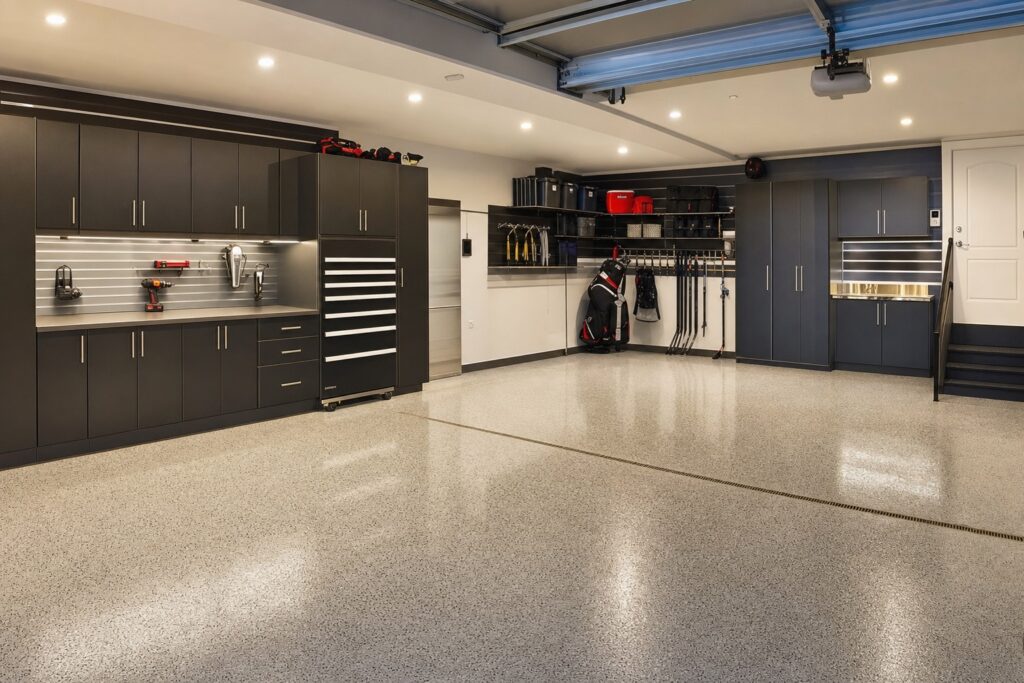 Completed garage addition in Oakton, VA by Valor Builder