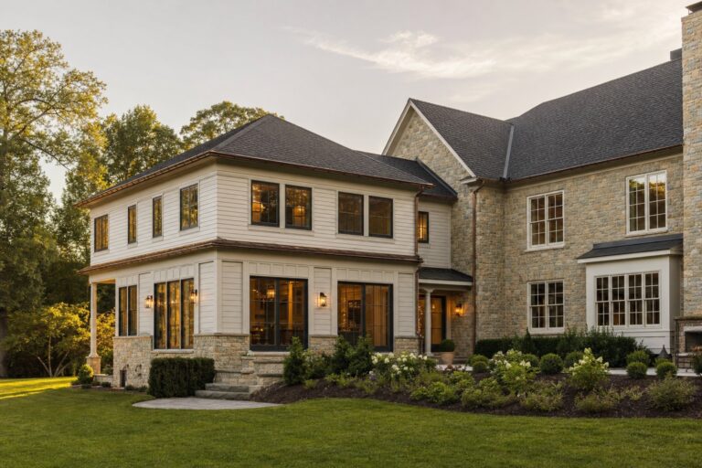 Two-story home addition seamlessly matched to an upscale Northern Virginia house