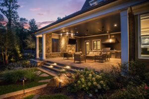 Outdoor living space in Middleburg, VA by Valor Builder