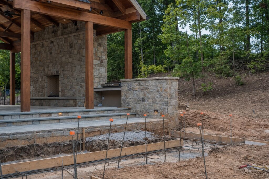 Outdoor living space under construction in McLean, VA — Valor Builder