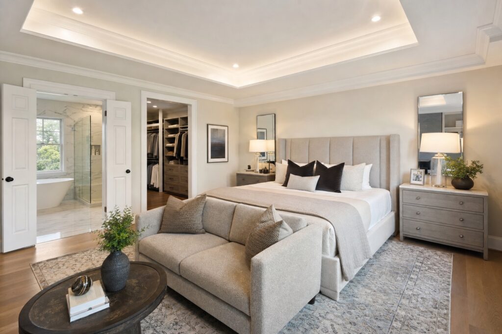 Completed primary suite addition in Arlington, VA by Valor Builder