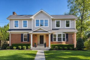 Northern Virginia home with a newly added second floor and fresh framing