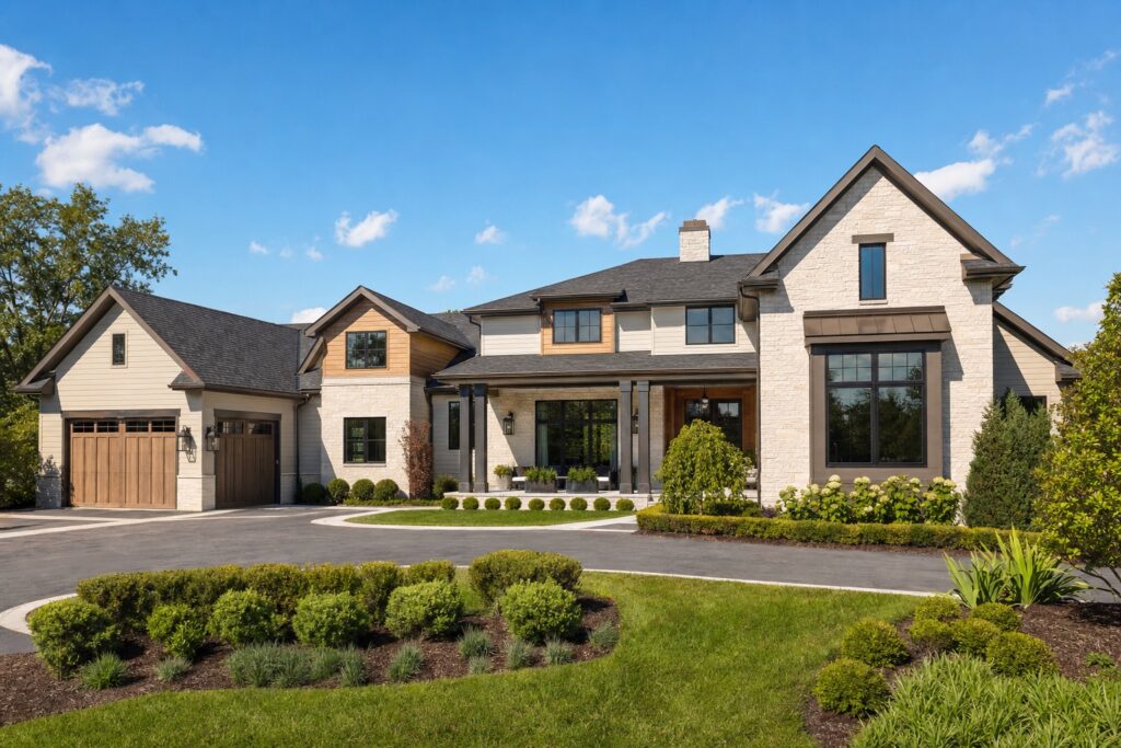 Completed luxury custom home exterior in Northern Virginia - Valor Builder