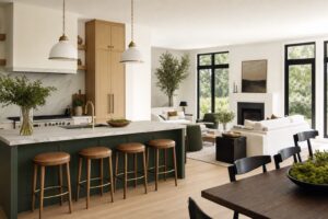 Finished luxury whole-home remodel kitchen and living space - Valor Builder