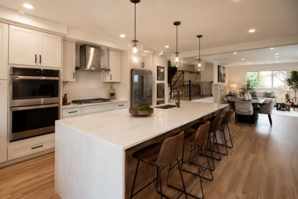 Renovated kitchen in a Burke split-level
