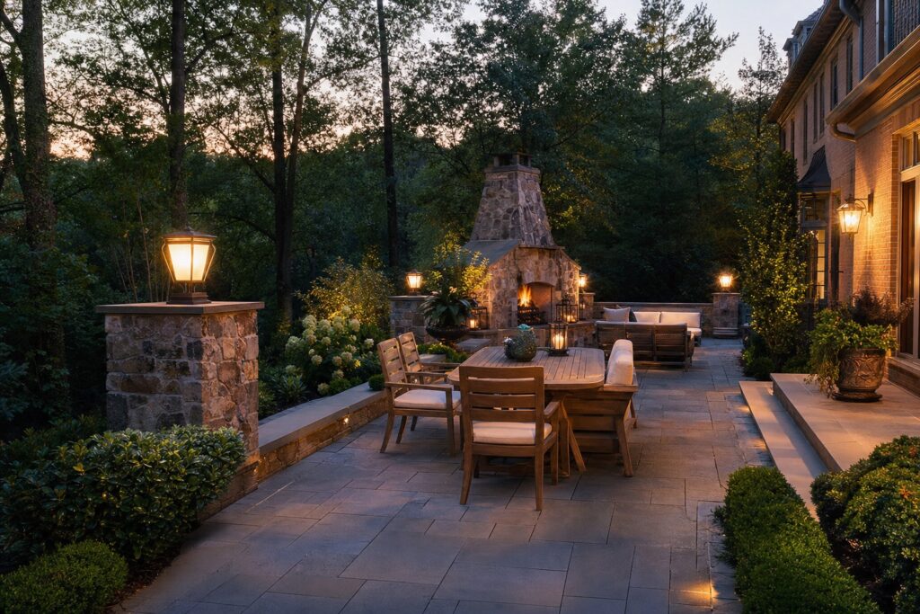 Completed deck and patio in Reston, VA by Valor Builder