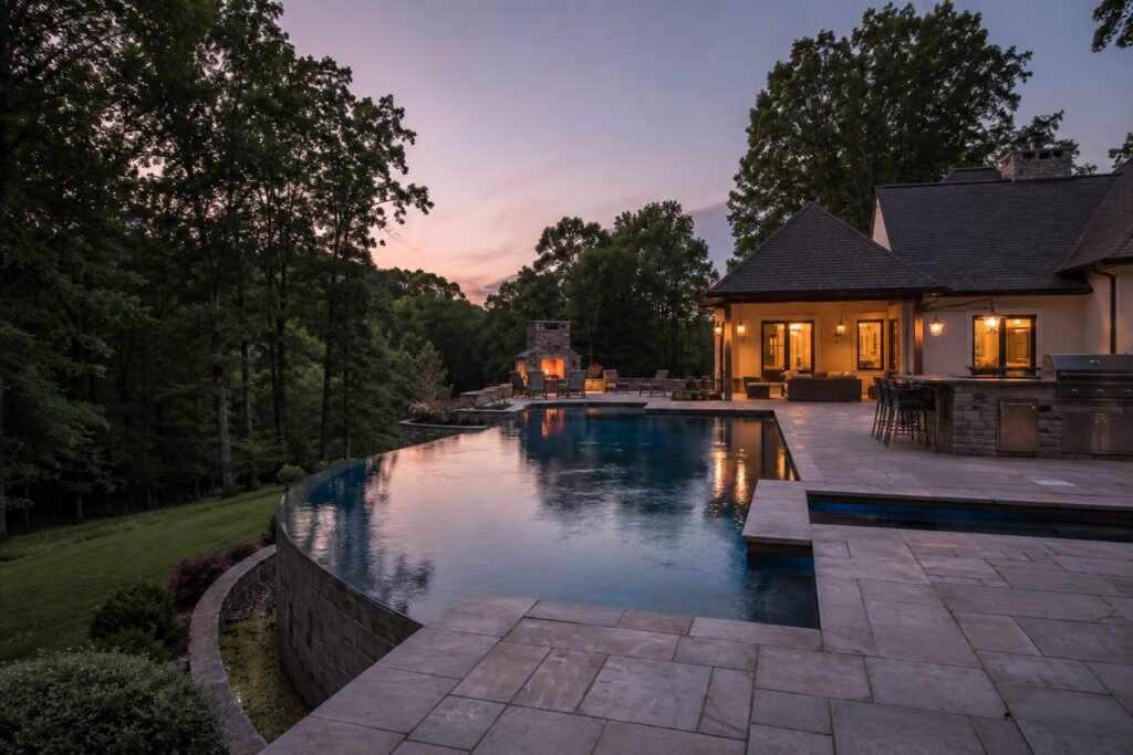 Estate pool and outdoor living in Great Falls