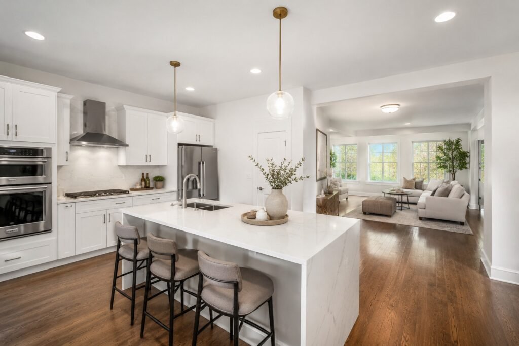Open-concept kitchen remodel in a Lorton home