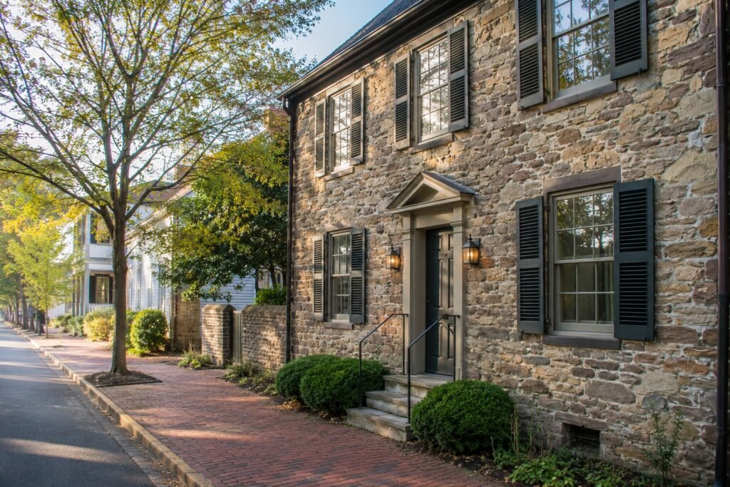 Restored historic stone home in Middleburg village