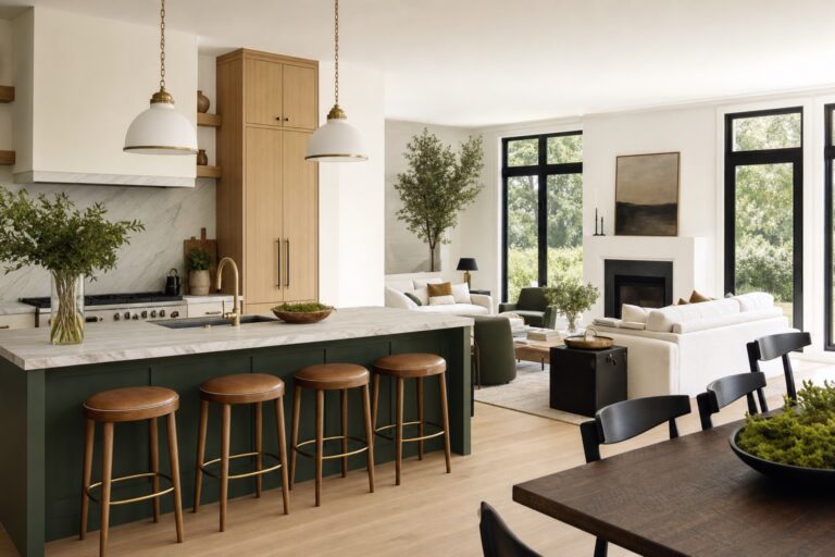 Finished luxury whole-home remodel kitchen and living space - Valor Builder