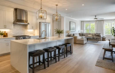 Open-concept main level in a Broadlands Ashburn colonial after remodel