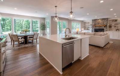Modernized kitchen in a 1970s Burke split-level