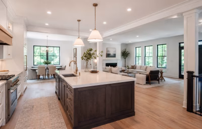 Gut-renovated open main level in a Chesterbrook McLean home