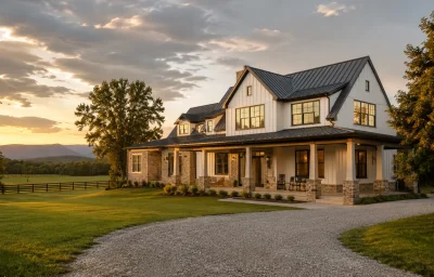 Modern Shenandoah farmhouse custom home on rural acreage in Frederick County