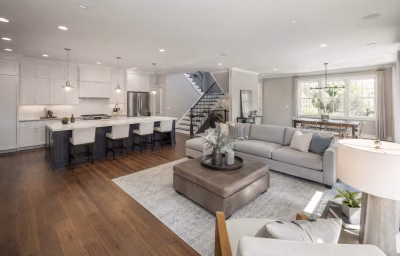 Renovated open main level in a newer Herndon home near the Metro