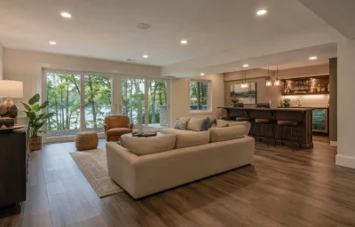 Finished walk-out basement in a Lake Holiday home in Frederick County
