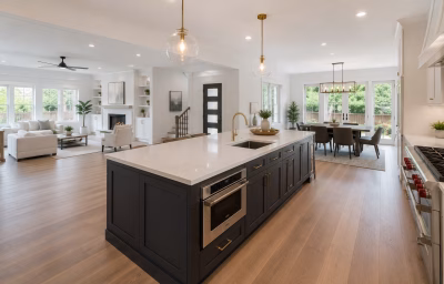 Open-concept kitchen in a City of Manassas home