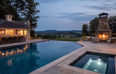 Estate pool, pool house and outdoor kitchen near Middleburg
