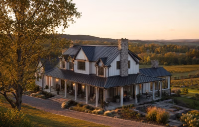 Modern Virginia farmhouse custom home on acreage near Purcellville