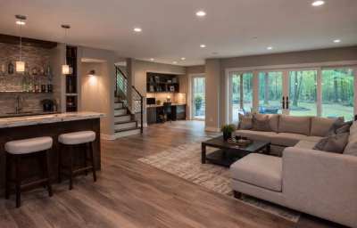 Finished walk-out lower level in a Reston home
