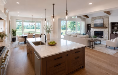 Renovated open main level in a River Creek home near Leesburg