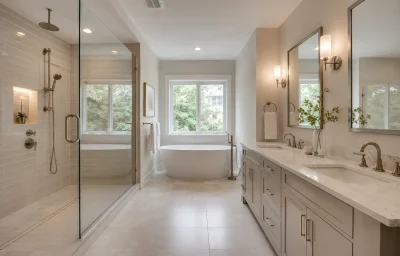 Renovated townhome primary bathroom near Shirlington, Arlington